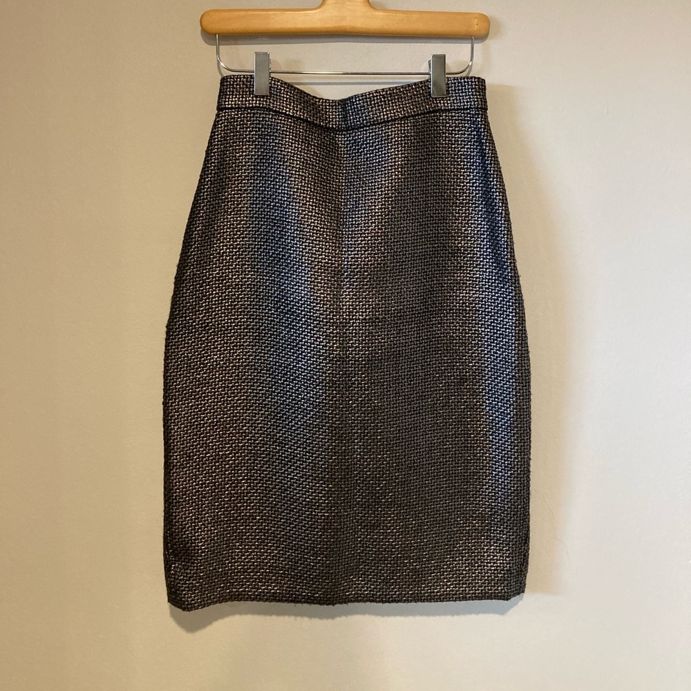 Banana Republic Silver Metallic Pencil Skirt